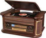 Roadstar Wooden Retro Style Radio with Bluetooth, Turntable, Cassette & Aux in | HIF-1993BT