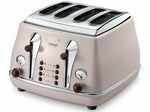 De'longhi Icona Vintage Beige 4 Slice Toaster | CTOV4003.BG